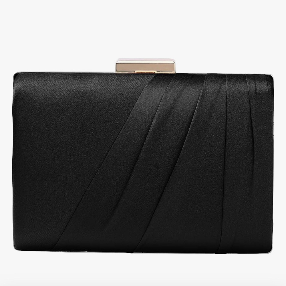 Black Satin Evening Clutch